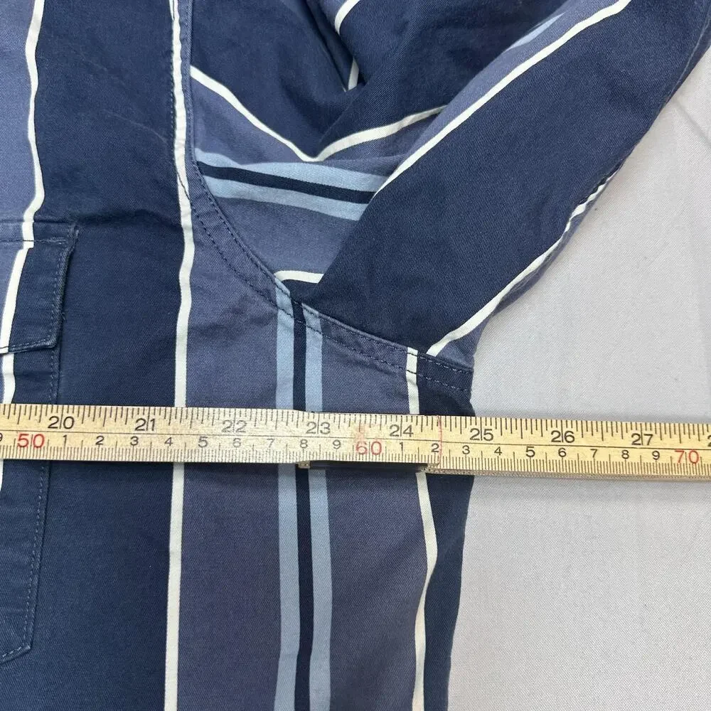 Levi's Shirt Mens XL Blue Stripe Relaxed Fit Western Double Pocket Rodeo Cowboy